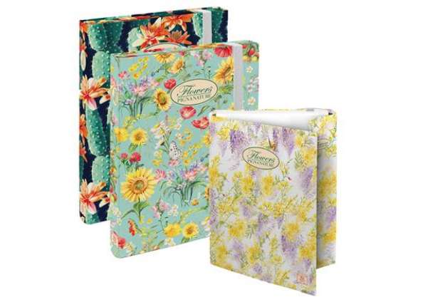 Immagine di Cartella progetti Nature Flowers - 26x34cm - dorso 3cm - con elastico - Pigna