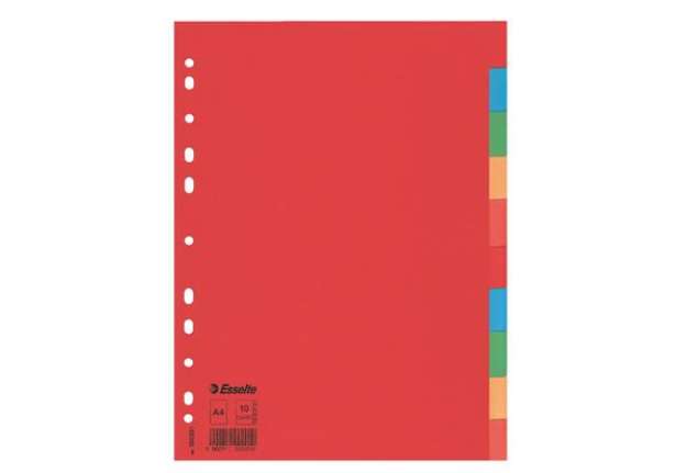 Immagine di Separatore Economy - 10 tasti - cartoncino colorato 160 gr - A4 - multicolore - Esselte