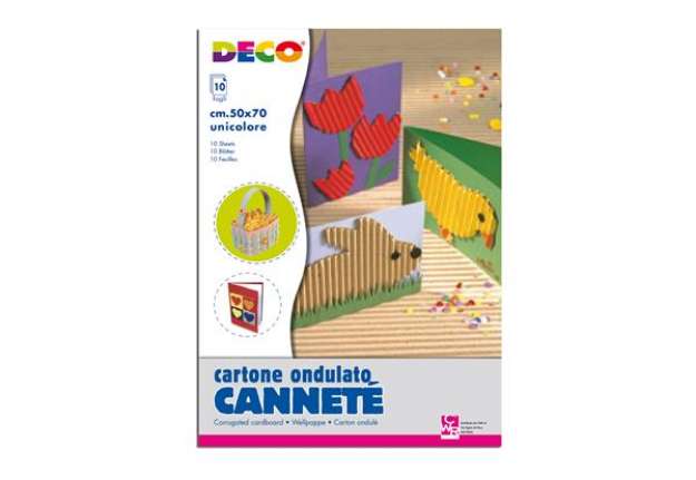 Immagine di Cartoncino ondulato Cannetè 2206 - 50 x 70 cm - giallo - DECO - conf. 10 pezzi