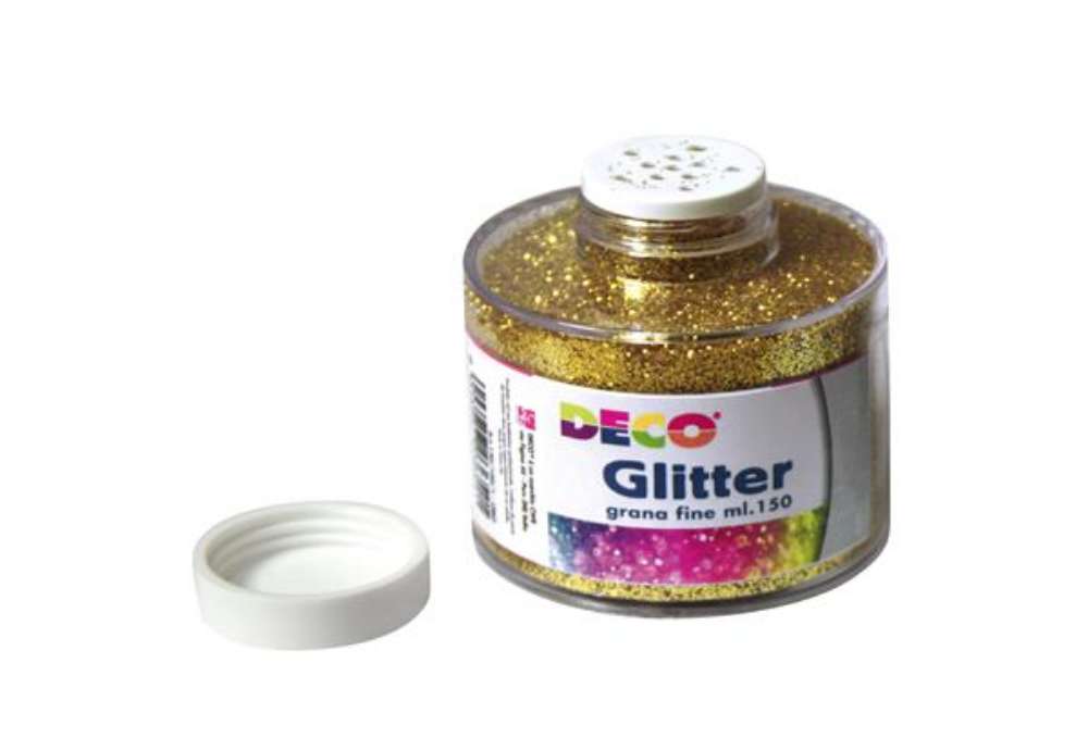 Immagine di Barattolo Glitter - grana fine - 150ml - oro - DECO