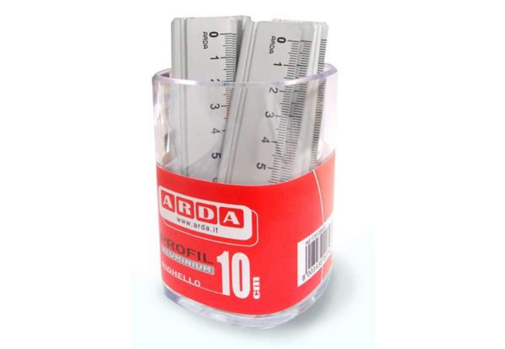 Immagine di Barattolo 15 righelli - 10cm - alluminio - Arda