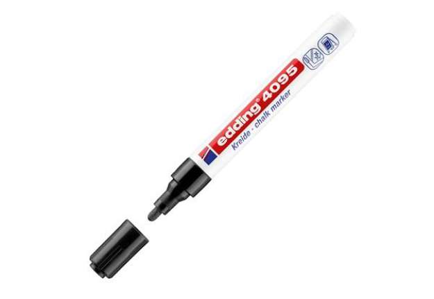 Immagine di Marcatore a gesso liquido 4095 - punta tonda - da 2 a 3mm - nero - Edding