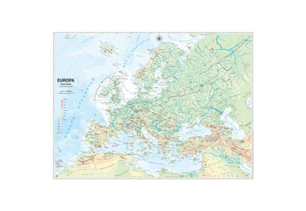 Immagine di Carta geografica Europa - scolastica - murale - Belletti