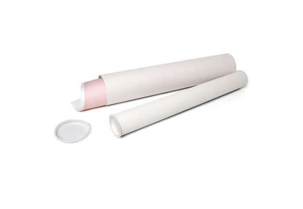 Immagine di Tubo portadisegni - diametro 6 cm - H 74 cm - cartone - bianco - IKona+