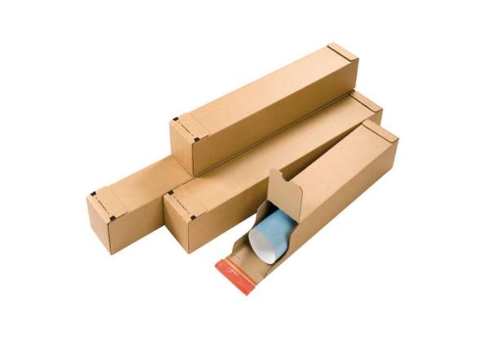 Immagine di Tubo postale CP 072 - doppio strip - 61 x 10,8 x 10,8 cm - cartone ondulato - avana - ColomPac