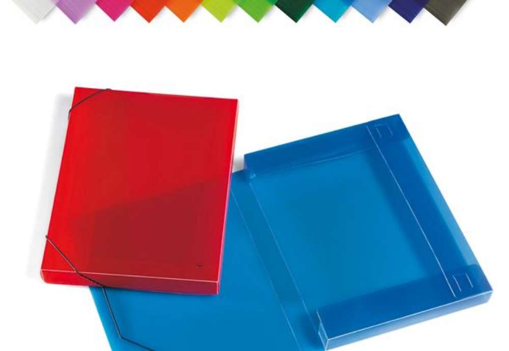 Immagine di Cartella con elastici - PPL - dorso 3 cm - 35,5 x 26,5 cm - colori assortiti - Lebez