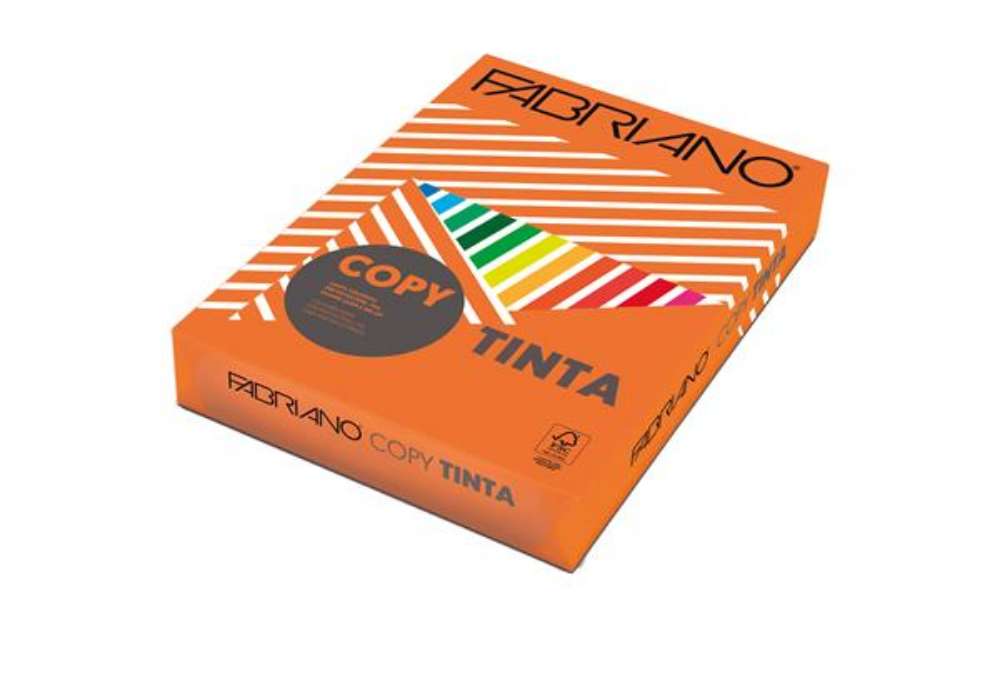 Immagine di Carta Fabriano Colore - A4 - 80 gr - colori forti arancio - Fabriano - conf. 500 fogli