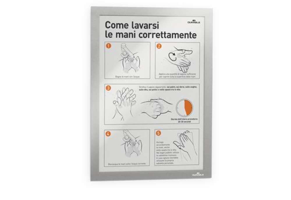 Immagine di Cornice espositiva Duraframe - A3 - 29,7 x 42 cm - silver - Durable