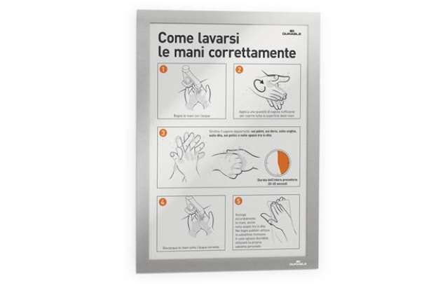 Immagine di Cornice espositiva Duraframe - A3 - 29,7 x 42 cm - silver - Durable