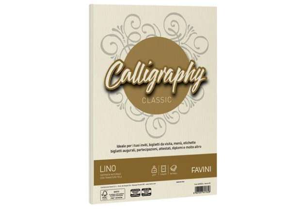Immagine di Carta Calligraphy Lino - A4 - 120 gr - avorio 02 - Favini - conf. 50 fogli