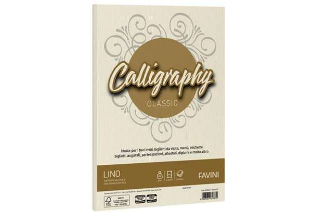 Immagine di Carta Calligraphy Lino - A4 - 200 gr - avorio 02 - Favini - conf. 50 fogli