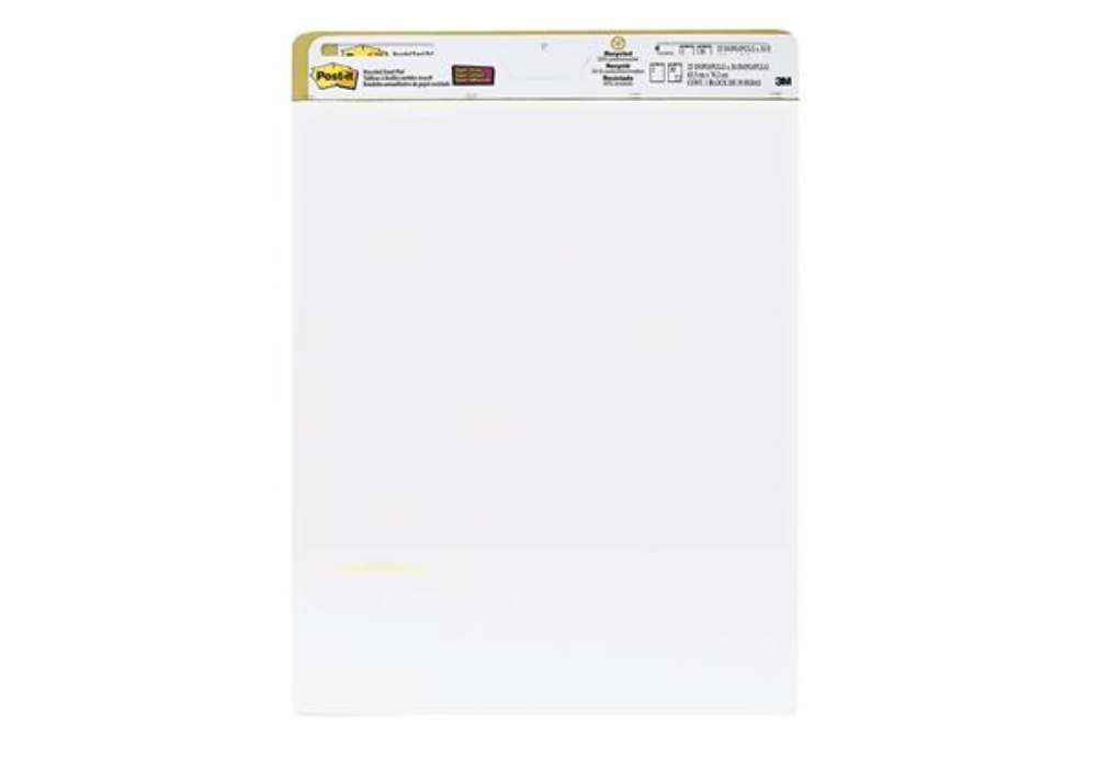 Immagine di Blocco da parete Super Sticky - 559RP - 63,5 x 77,5 cm - carta riciclata - bianco - 30 fogli - Post-
