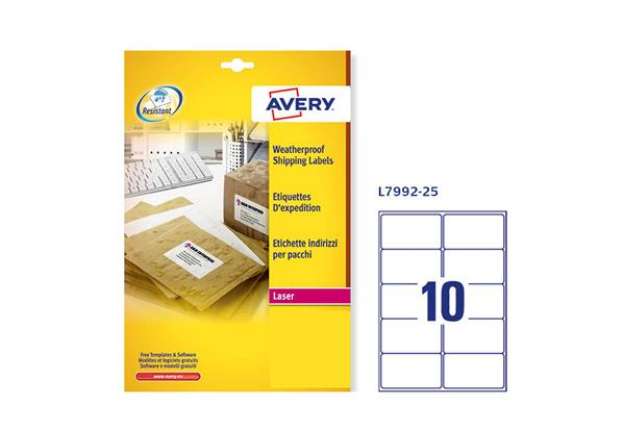 Immagine di Etichette adesive extra strong L7992 - in poliestere - laser - permanenti - 99,1 x 57 mm - 10 et/fg