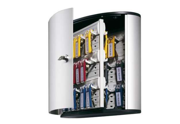 Immagine di Cassetta portachiavi da parete Key Box - 30,2x11,8x28 cm - 54 posti - grigio - Durable
