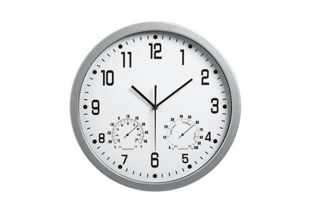 Immagine di Orologio da parete Weather Station 3217 - diametro 35 cm - bianco - Lebez