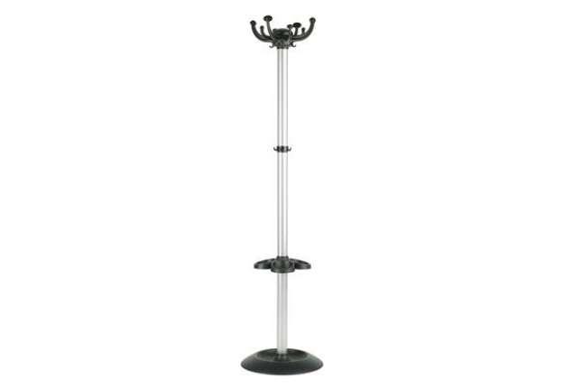 Immagine di Appendiabiti Jolly - con portaombrelli - 8 posti - 168 x 40 cm - nero/grigio - Unisit