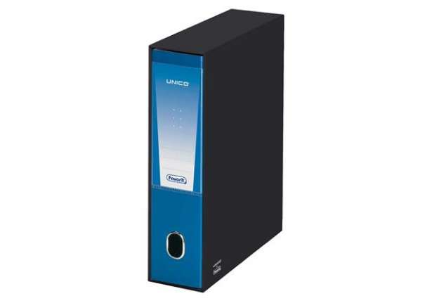 Immagine di Registratore Unico - dorso 8 cm - protocollo 23x33 cm - blu metallizzato - Favorit