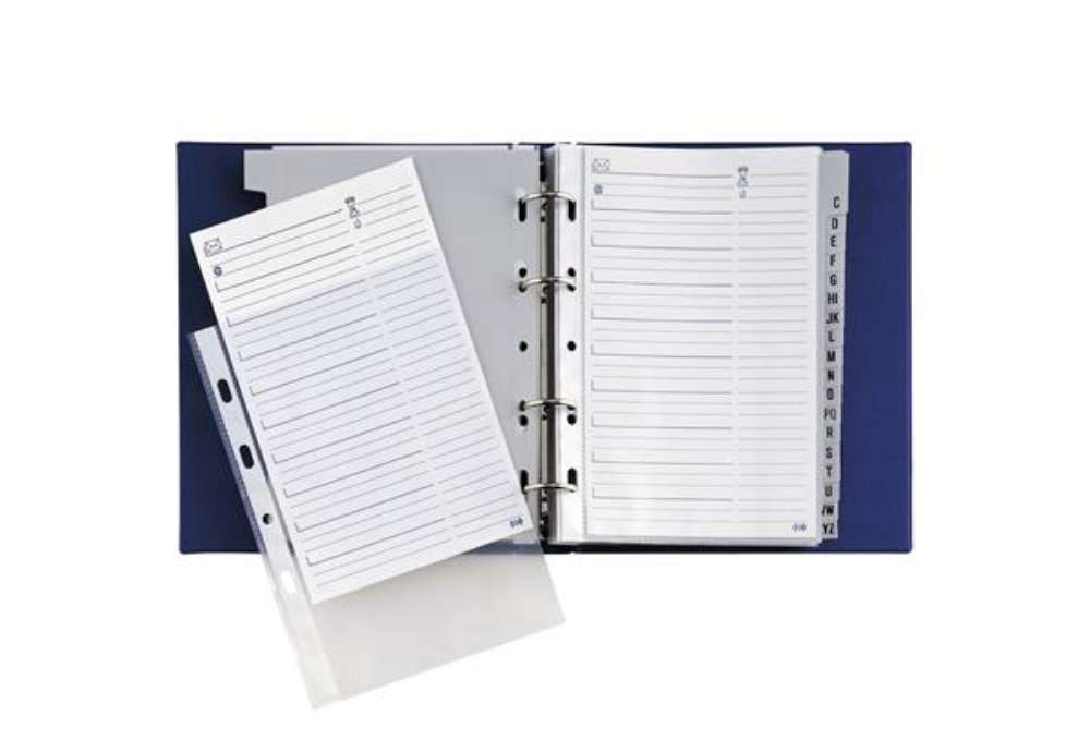 Immagine di Rubrica Telex 4 - A5 - blu - 4 anelli - dorso 25mm - Sei Rota