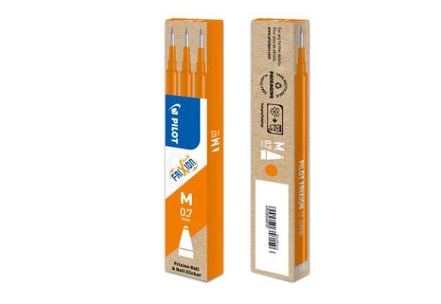Immagine di Refill a sfera Frixionball - punta 0,7mm - arancio  - Pilot - conf. 3 pezzi