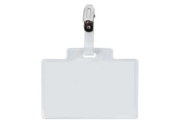 Immagine di Portanome Pass 3 M - clip in metallo - senza cartoncino - 9,5 x 6 cm - Sei Rota - conf. 100 pezzi