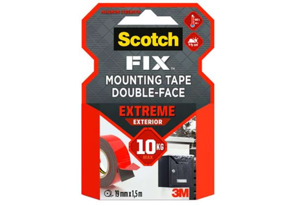 Immagine di Nastro biadesivo FIX Extreme - 19 mm x 1,5 m - LDPE - grigio - Scotch