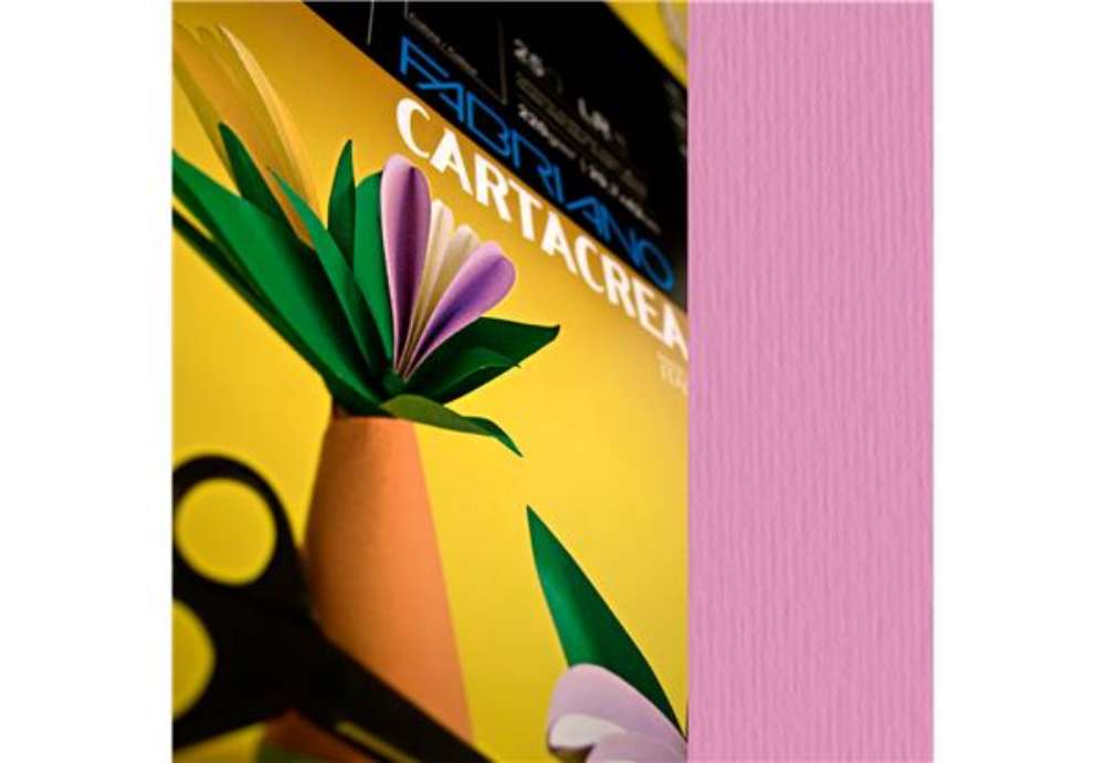 Immagine di Cartoncino CartaCrea - 35 x 50 cm - 220 gr - fucsia - Fabriano - blister 10 fogli