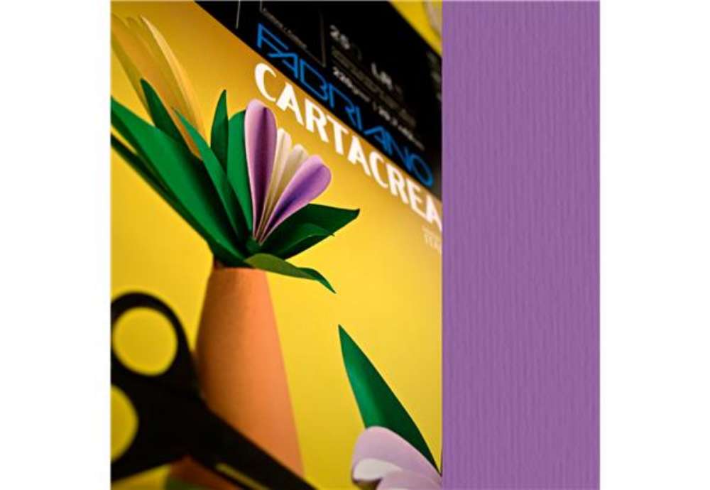 Immagine di Cartoncino CartaCrea - 35 x 50 cm - 220 gr - viola - Fabriano - blister 10 fogli