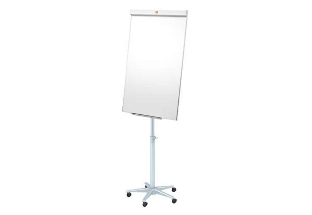 Immagine di Lavagna portablocco Classic con ruote - 100 x 67,5 cm - bianco - Nobo