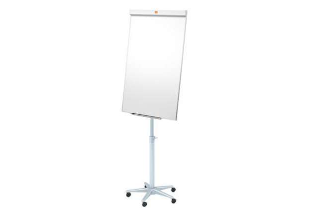 Immagine di Lavagna portablocco Classic con ruote - 100 x 67,5 cm - bianco - Nobo