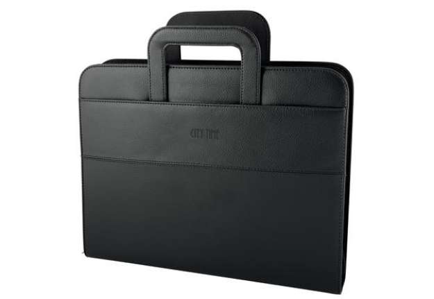 Immagine di Portablocco - similpelle - c/anelli - nero - 28,5x36 cm - City Time