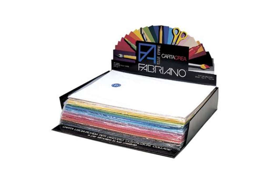 Immagine di Cartoncino CartaCrea - 35 x 50 cm - 220 gr - colori assortiti - Fabriano - Expo 260 fogli