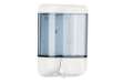 Immagine di Dispenser da muro per sapone liquido - 12,8x11,2x20,5 cm - capacità 1 L -  bianco/azzurro trasparent