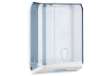 Immagine di Dispenser asciugamani piegati C/V/Z - 28x13,7x37,5 cm - plastica - bianco/azzurro trasparente - Mar