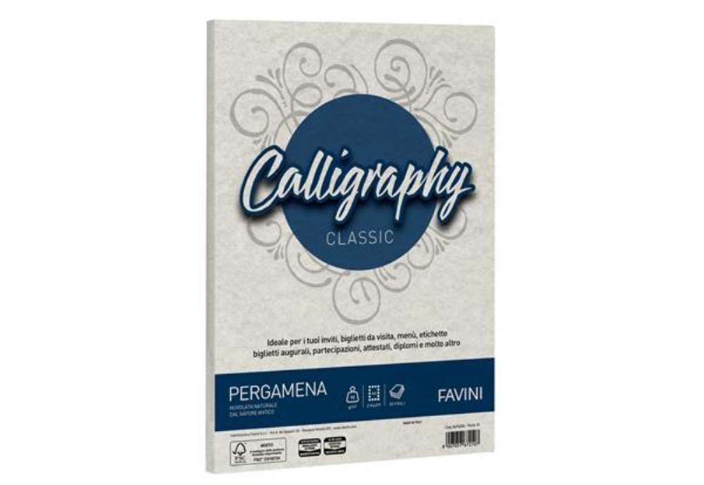 Immagine di Carta Calligraphy Pergamena - A4 - 190 gr - perla 10 - Favini - conf. 50 fogli