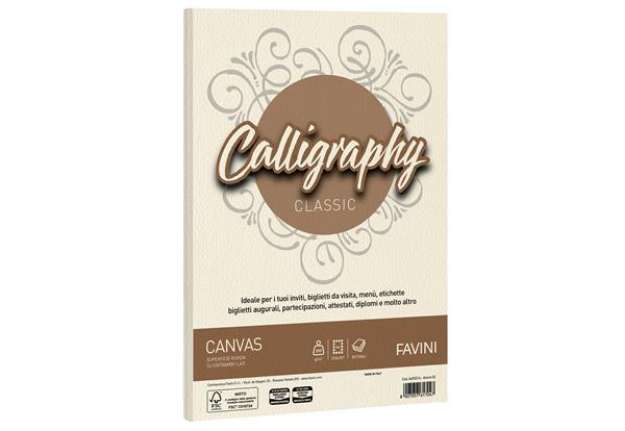 Immagine di Carta Calligraphy Canvas - A4 - 200 gr - avorio 02 - Favini - conf. 50 fogli
