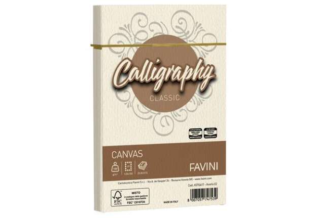 Immagine di Busta Calligraphy Canvas - 120 x 180 mm - 100 gr - avorio 02 - Favini - conf. 25 pezzi