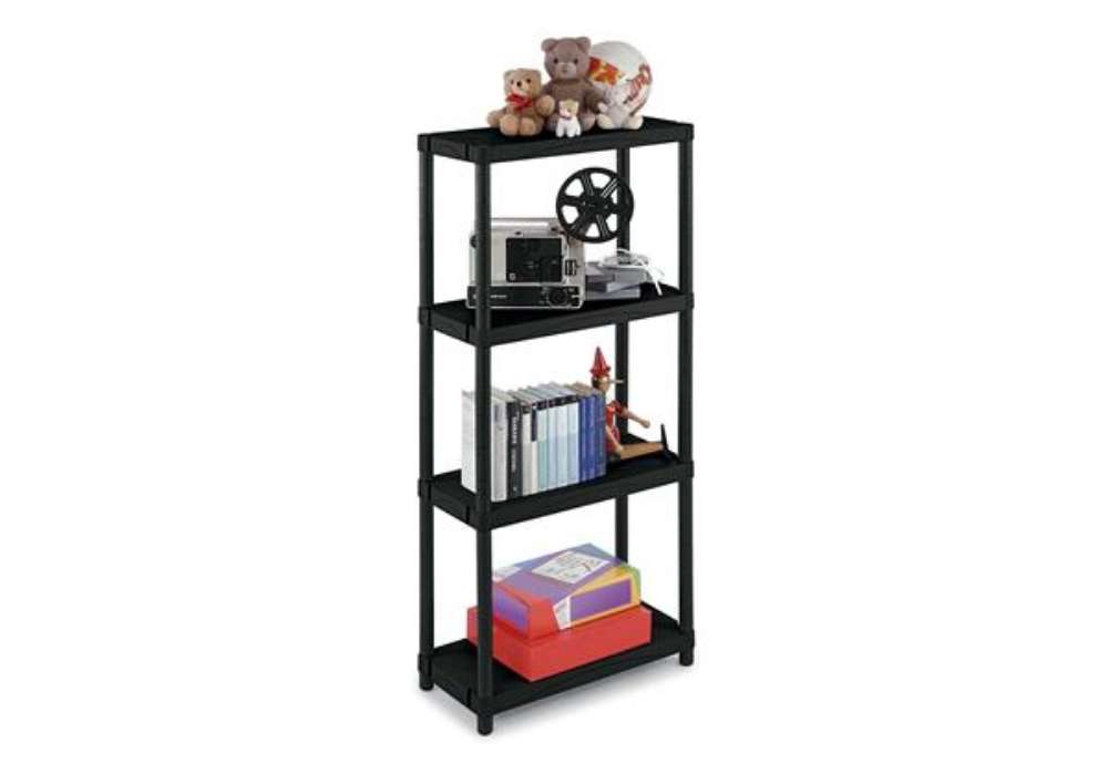 Immagine di Scaffale 3060/4 - 4 ripiani - 60 x 30 x 132 cm - PPL - nero - Terry