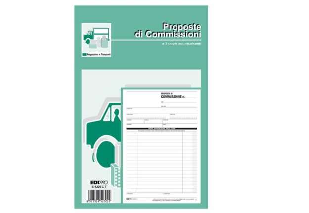 Immagine di Blocco copia commissioni - 3 copie autoricalcanti - 23 x15 cm - 33 fogli - Edipro