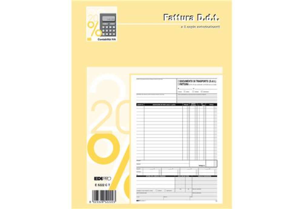 Immagine di Blocco DDT/fattura - 3 copie autoricalcanti - 29,7 x 22cm - 33 fogli - Edipro