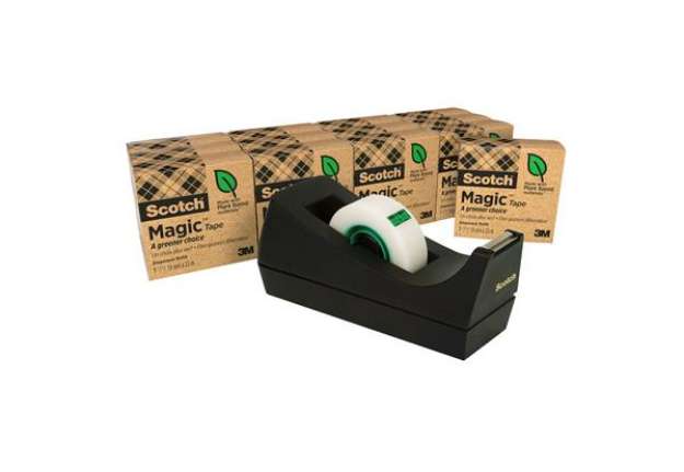 Immagine di Dispenser C38 per nastri fino a 33 m - 14 rotoli Scotch Magic 900 inclusi - nero - Scotch