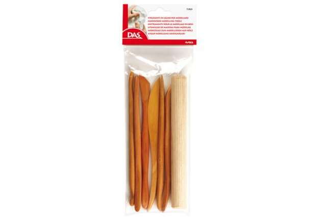 Immagine di Blister 7 spatole in legno per modellare - Das