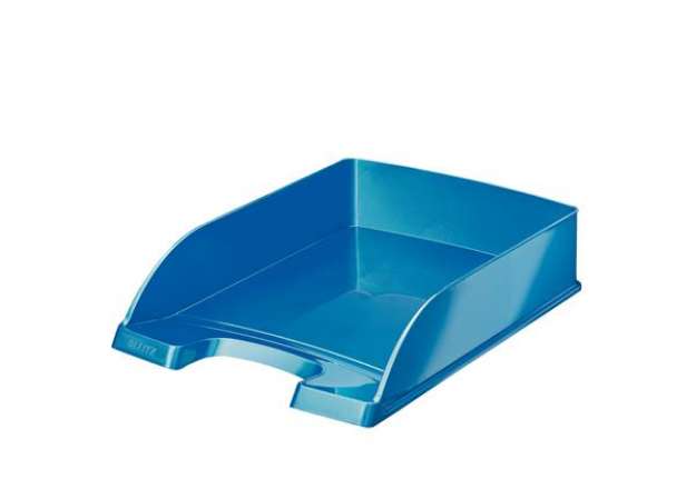 Immagine di Vaschetta portacorrispondenza WOW - 25,5 x 35,7 x 7 cm - blu metallizzato - Leitz
