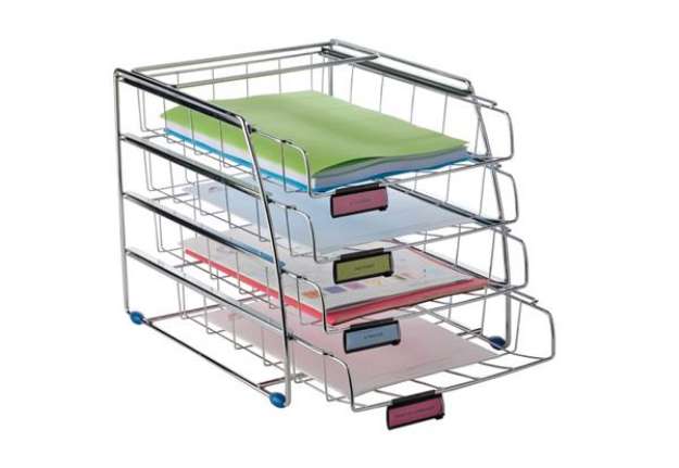 Immagine di Set da 4 vaschette scorrevoli - 31,5 x 39 x 31,5 cm - vaschette 6,5 cm - metallo - Alba