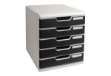 Immagine di Cassettiera Modulo A4 - 28,8 x 32 x 35 cm - 5 cassetti - grigio/nero - Exacompta