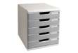 Immagine di Cassettiera Modulo A4 - 28,8 x 32 x 35 cm - 5 cassetti - grigio/granito - Exacompta