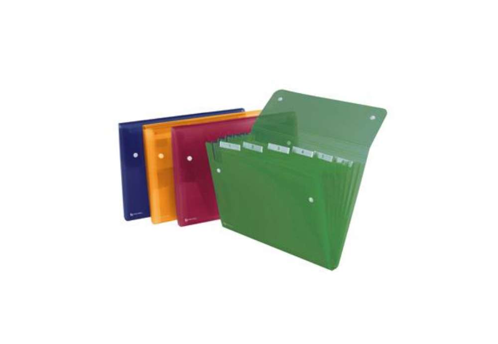 Immagine di Portadocumenti a soffietto Ice - 6 tasche - 22 x 30 cm - PP - colori assortiti - Rexel