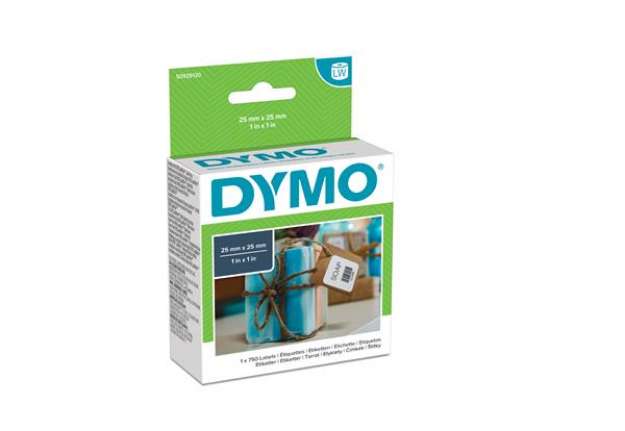 Immagine di Rotolo 750 etichette LW S0929120 - 25 x 25 mm - carta - multiuso - removibile - bianco - Dymo