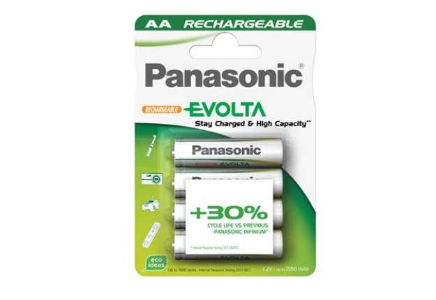 Immagine di Pila stilo AA - 1,2V - Evolta - ricaricabili - Panasonic - blister 4 pezzi