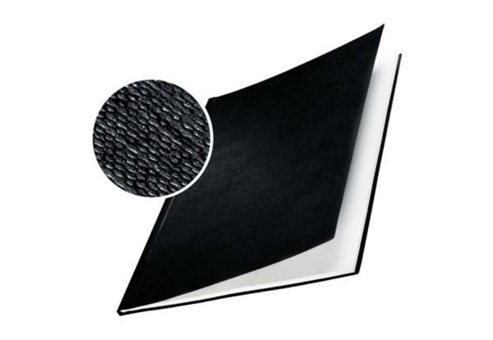 Immagine di Copertine Impressbind - rigide - 17,5 mm - finitura lino - nero - Leitz - scatola 10 pezzi