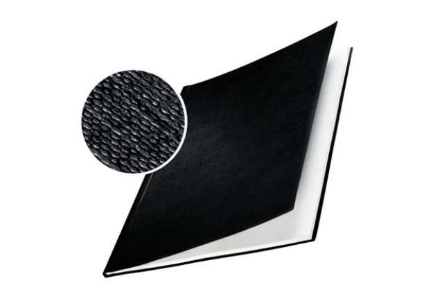 Immagine di Copertine Impressbind - rigide - 17,5 mm - finitura lino - nero - Leitz - scatola 10 pezzi